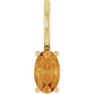 14K Yellow 5x3 mm Natural Citrine Charm/Pendant