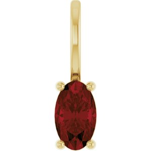 14K Yellow 5x3 mm Natural Mozambique Garnet Charm/Pendant