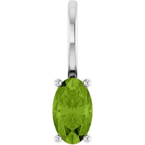 Platinum 5x3 mm Natural Peridot Charm/Pendant