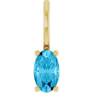 14K Yellow 5x3 mm Natural Aquamarine Charm/Pendant