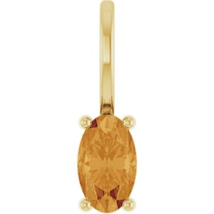 14K Yellow Gold 5x3 mm Natural Citrine Charm/Pendant