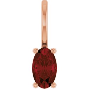 14K Rose Gold 5x3 mm Natural Mozambique Garnet Charm/Pendant