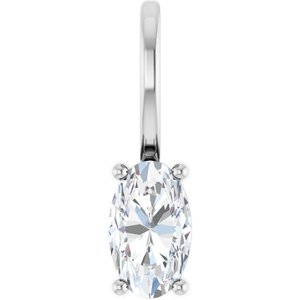 10K White Gold 5x3 mm Oval Charm/Pendant Mounting