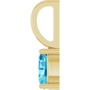 14K Yellow Gold 5x3 mm Natural Blue Zircon Charm/Pendant