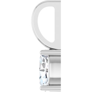 Sterling Silver 5x3 mm Natural White Sapphire Charm/Pendant