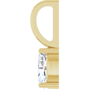 14K Yellow Gold 5x3 mm Natural White Sapphire Charm/Pendant – image 3