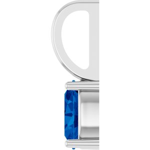 14K White Gold 5x3 mm Natural Blue Sapphire Charm/Pendant – image 3