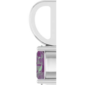 14K White Gold 5x3 mm Lab-Grown Alexandrite Charm/Pendant – image 3