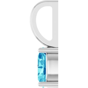 Platinum 5x3 mm Natural Blue Zircon Charm/Pendant – image 3