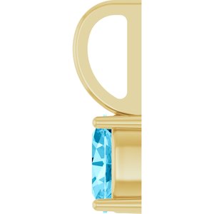 14K Yellow Gold 5x3 mm Natural Aquamarine Charm/Pendant