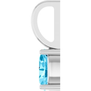 Sterling Silver 5x3 mm Natural Aquamarine Charm/Pendant – image 3