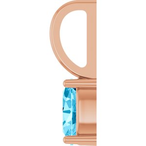 14K Rose Gold 5x3 mm Natural Aquamarine Charm/Pendant – image 3