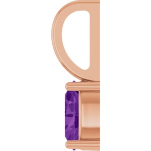 14K Rose 5x3 mm Natural Amethyst Charm/Pendant