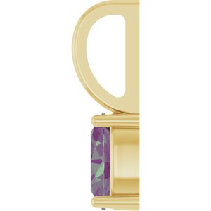 14K Yellow Gold 5x3 mm Lab-Grown Alexandrite Charm/Pendant
