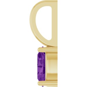 14K Yellow Gold 5x3 mm Natural Amethyst Charm/Pendant