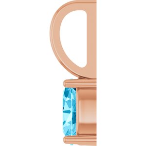 14K Rose Gold 5x3 mm Natural Aquamarine Charm/Pendant