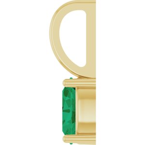 14K Yellow Gold 5x3 mm Natural Emerald Charm/Pendant – image 3