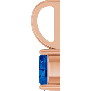 14K Rose Gold 5x3 mm Natural Blue Sapphire Charm/Pendant – image 3