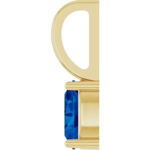 14K Yellow Gold 5x3 mm Natural Blue Sapphire Charm/Pendant – image 3