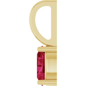 14K Yellow Gold 5x3 mm Lab-Grown Ruby Charm/Pendant – image 3