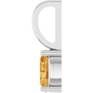 14K White Gold 5x3 mm Natural Citrine Charm/Pendant – image 3