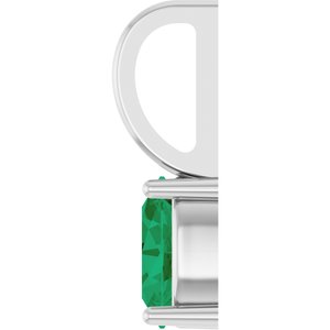 Platinum 5x3 mm Natural Emerald Charm/Pendant – image 3