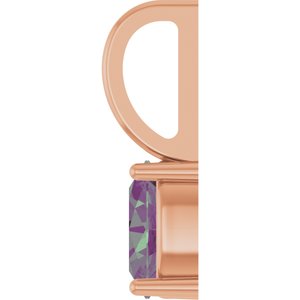 14K Rose Gold 5x3 mm Lab-Grown Alexandrite Charm/Pendant