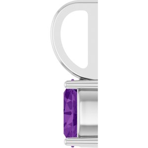 14K White Gold 5x3 mm Natural Amethyst Charm/Pendant