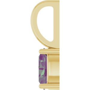 14K Yellow Gold 5x3 mm Lab-Grown Alexandrite Charm/Pendant – image 3