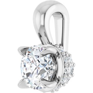 Platinum 1/4 CTW Natural Diamond Pendant