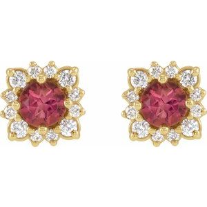 Round Halo-Style Earrings