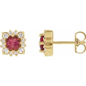 Round Halo-Style Earrings