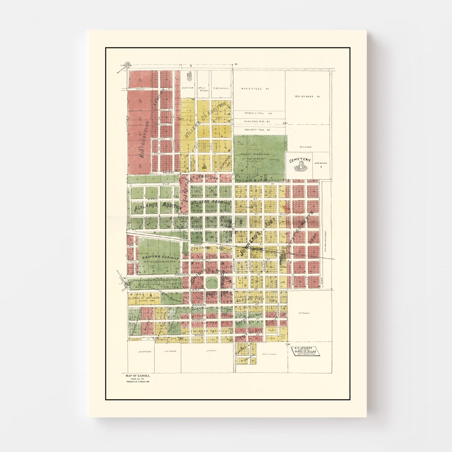 Vintage Map of Kahoka, Missouri 1896