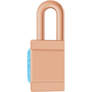 14K Rose Gold Natural Swiss Blue Topaz Pendant