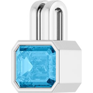 14K White Gold Natural Swiss Blue Topaz Pendant