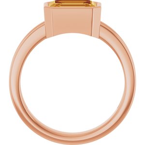 14K Rose Gold Lab-Grown Citrine Ring
