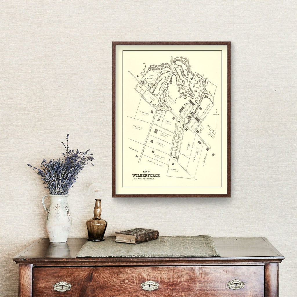 Vintage Map of Wilberforce, Ohio 1896