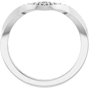 14K White 1/10 CTW Natural Diamond Contour Band