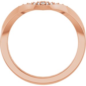 14K Rose 1/10 CTW Natural Diamond Contour Band