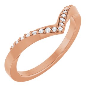 14K Rose 1/10 CTW Natural Diamond Contour Band
