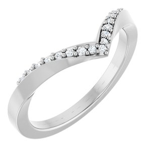 14K White 1/10 CTW Natural Diamond Contour Band