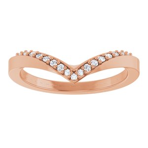 14K Rose 1/10 CTW Lab-Grown Diamond Contour Band