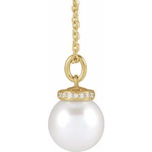 Hidden Halo-Style Pearl Necklace or Pendant