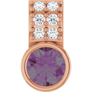 14K Rose Gold Lab-Grown Alexandrite & .04 CTW Natural Diamond Pendant