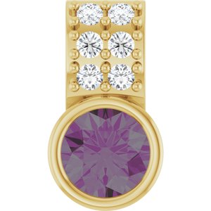 14K Yellow Gold Natural Alexandrite & .04 CTW Natural Diamond Pendant