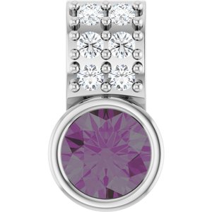 Platinum Natural Alexandrite & .04 CTW Natural Diamond Pendant