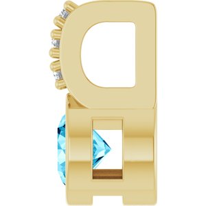 14K Yellow Gold Natural Aquamarine & .04 CTW Natural Diamond Pendant