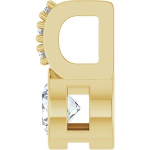 14K Yellow Gold Natural White Sapphire & .04 CTW Natural Diamond Pendant