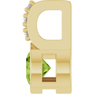 14K Yellow Gold Natural Peridot & .04 CTW Natural Diamond Pendant
