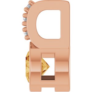14K Rose Gold Natural Citrine & .04 CTW Natural Diamond Pendant